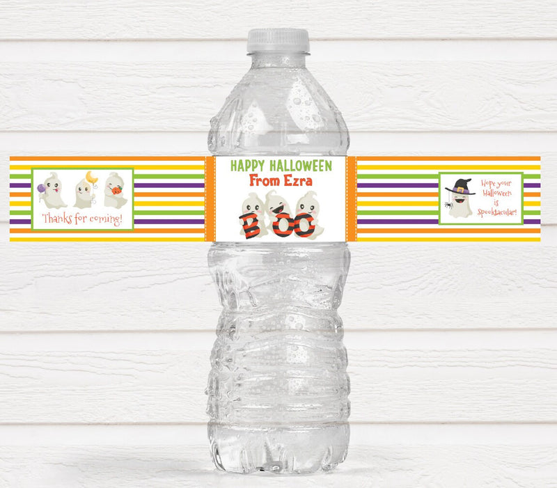 Halloween Ghosts Water Bottle Labels - HAL220 - LABELS ONLY :) - Thatsawrapfavors