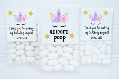 Unicorn Theme Birthday Tic Tac Labels - UNI202 - LABELS ONLY :) - Thatsawrapfavors