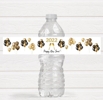 New Year's Water Bottle Labels - LABELS ONLY :)  NEW220 - Thatsawrapfavors