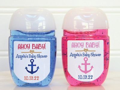 Nautical Theme Baby Shower Hand Sanitizer Labels - Ahoy it's a Boy - NAU103 - LABELS ONLY :) - Thatsawrapfavors
