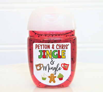 Christmas Jingle & Mingle Theme Hand Sanitizer Party Favor Labels- CHR113 - LABELS ONLY :) - Thatsawrapfavors