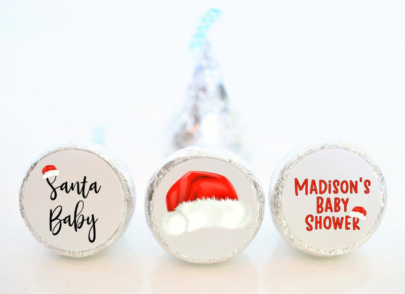 Santa Baby Hershey Kiss Baby Shower Stickers - SBB001 - LABELS ONLY :) - Thatsawrapfavors