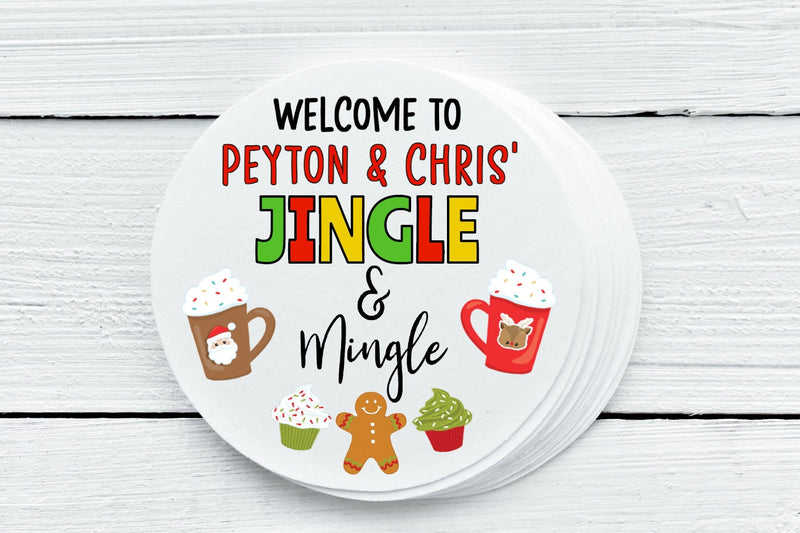Christmas Jingle & Mingle Theme Favor Labels - Gift Tag Stickers - CHR041 - Thatsawrapfavors