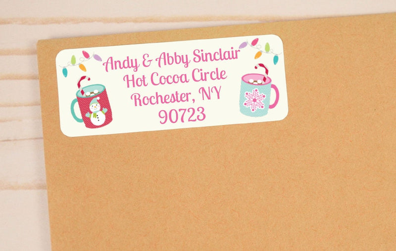 Christmas Cocoa Return Address Labels - CHR408 - LABELS ONLY :) - Thatsawrapfavors