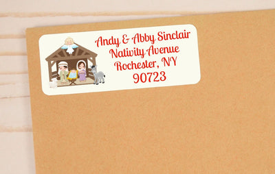 Christmas Nativity Return Address Labels - CHR410 - LABELS ONLY :) - Thatsawrapfavors