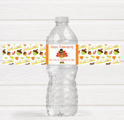 Thanksgiving Turkey Water Bottle Labels - LABELS ONLY :)  TKG220 - Thatsawrapfavors