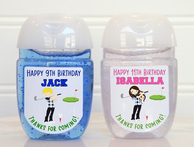 Golf Theme Birthday Party Hand Sanitizer Labels - GOF100 - LABELS ONLY :) - Thatsawrapfavors