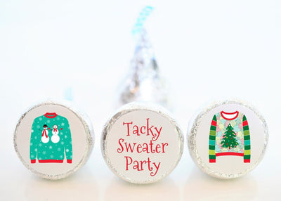 Tacky or Ugly Sweater Hershey Kiss Stickers - CSW001 - LABELS ONLY :) - Thatsawrapfavors