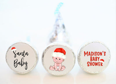 Santa Baby Hershey Kiss Baby Shower Stickers - SBB002 - LABELS ONLY :) - Thatsawrapfavors