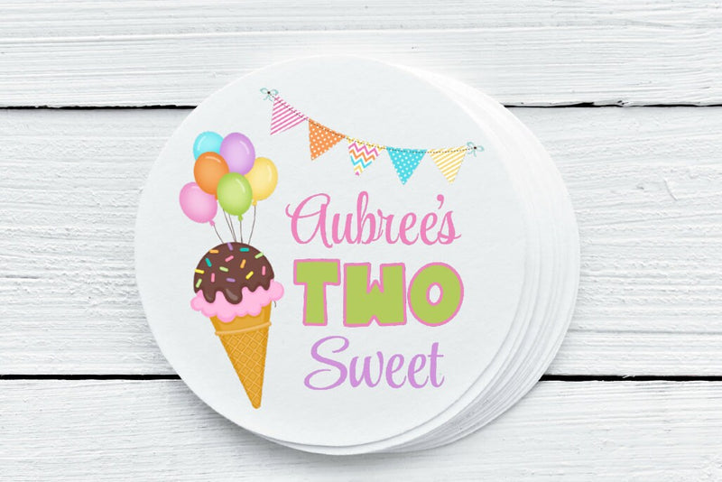 Two Sweet Party Favor Labels - Gift Tags - Several Sizes Available - SWE025 - Thatsawrapfavors