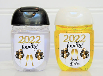 New Year's Eve Party Favor Hand Sanitizer Labels - Perfect for Gifts or Party Favors - NEW100 - LABELS ONLY - Thatsawrapfavors
